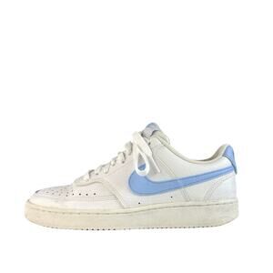 Nike Court Vision Low White Blue Lace up Low Top Athletic Sneakers Shoes Sz 7.5